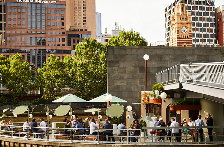 A bar on the middle of the Yarra River.