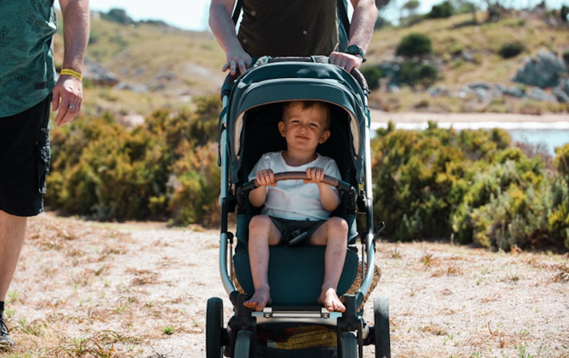 Toddler on a pram friendly walk in Perth
