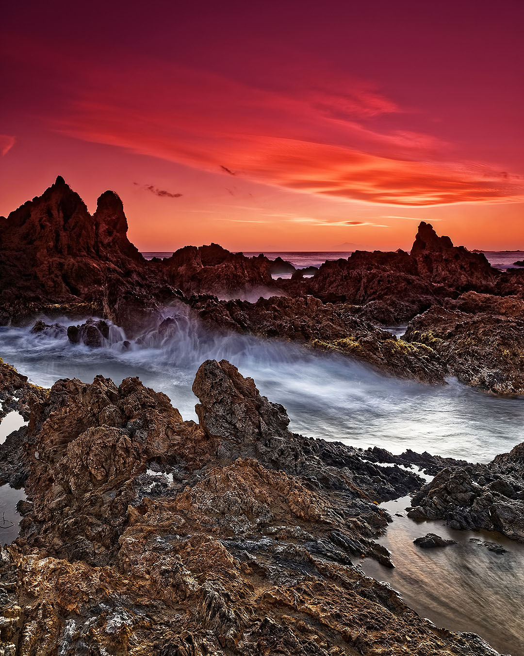 Princess Bay in Wellington at sunset.