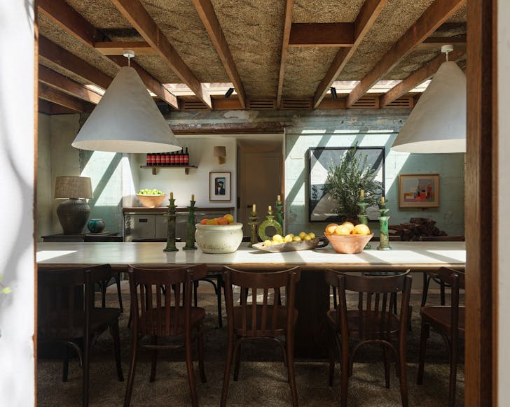 a rustic private dining room at Totti's in Sydney