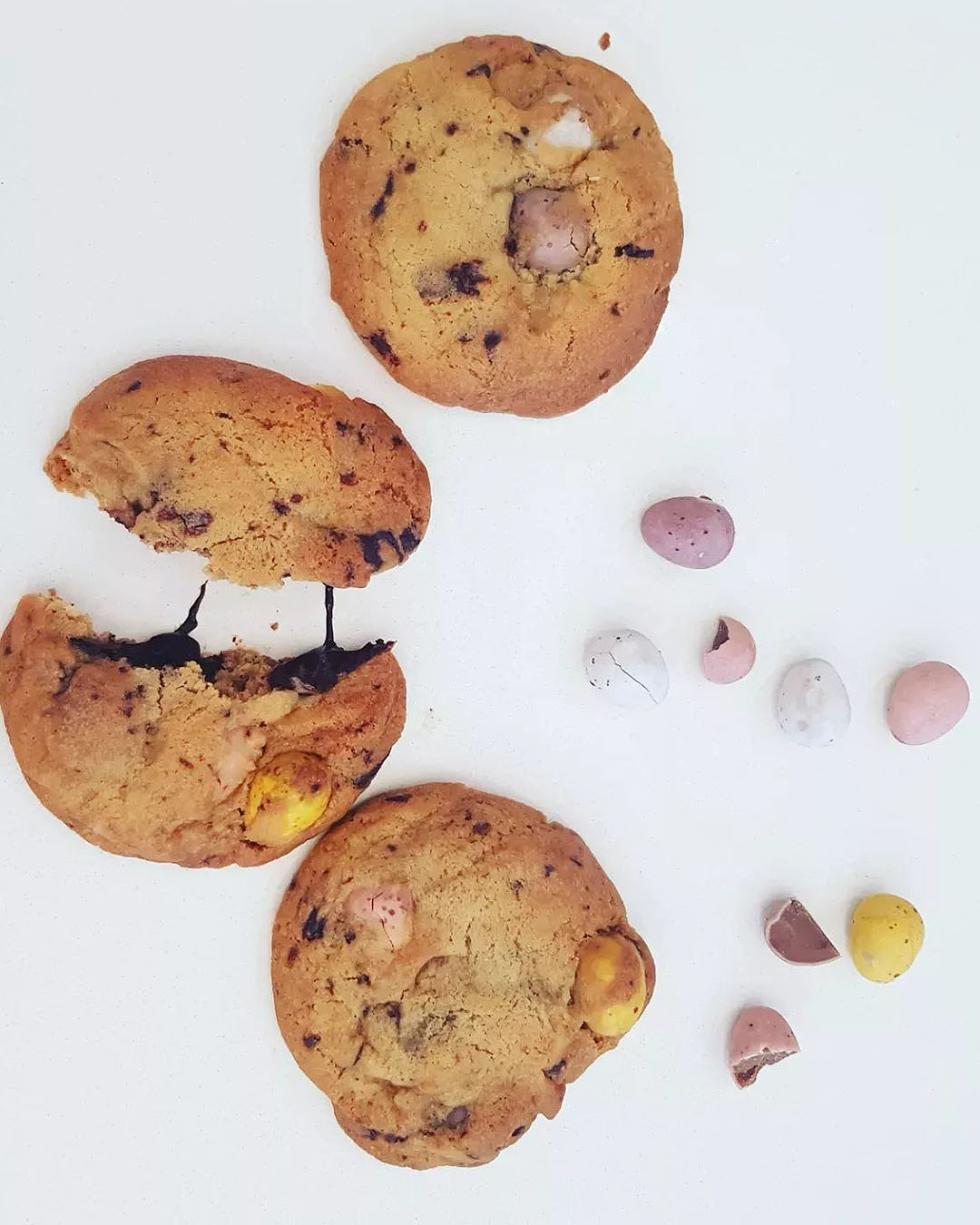 Pt Chev Cookies' Easter Egg Choc Chunk Cookies—one of the best Easter treats in Auckland. 