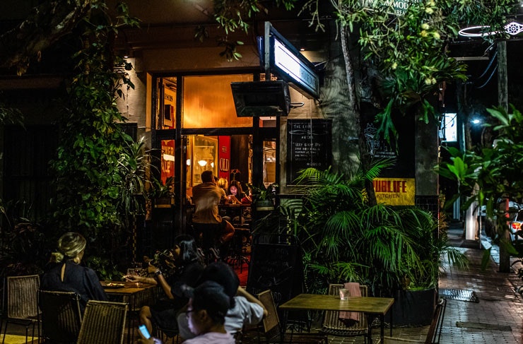 The leafy outside courtyard at Pub Life Kitchen