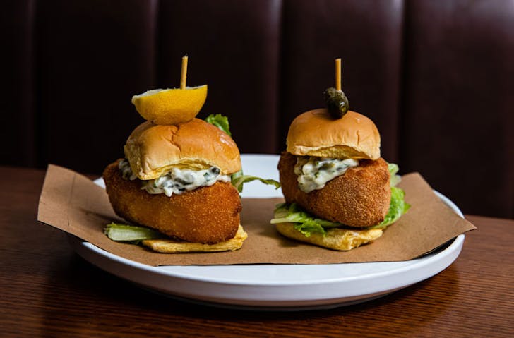 Two slider-style burgers