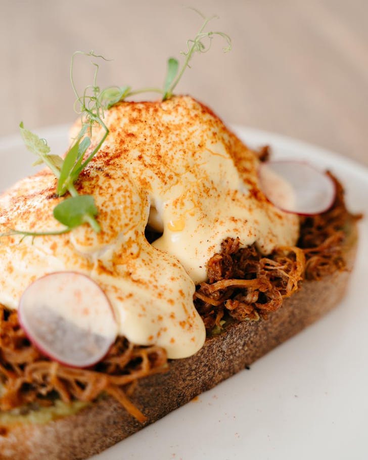 Pulled pork benedict from Lola's Cafe