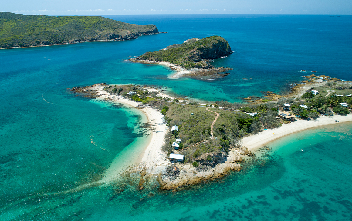 Pumpkin island seen from the sky