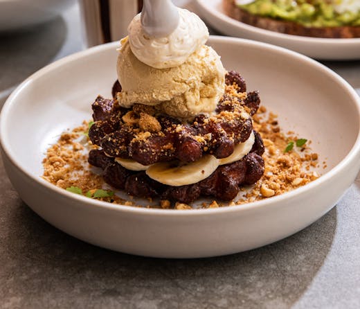A banoffee waffle 