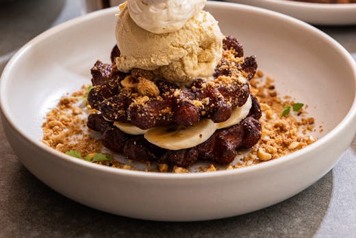 A banoffee waffle