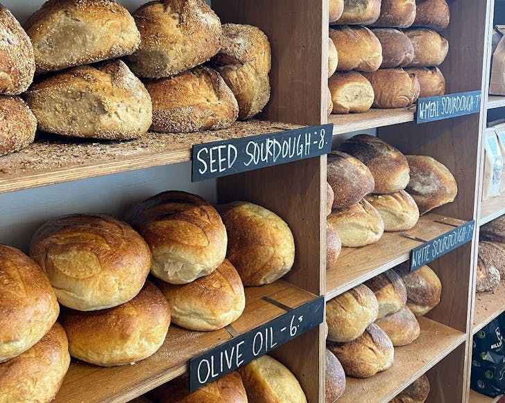 Bread in shelves