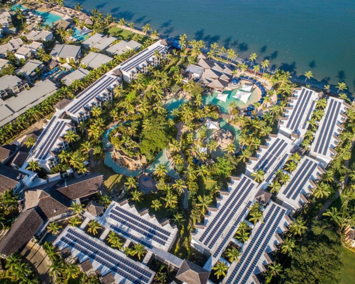 Radisson Blu Fiji resort from the air
