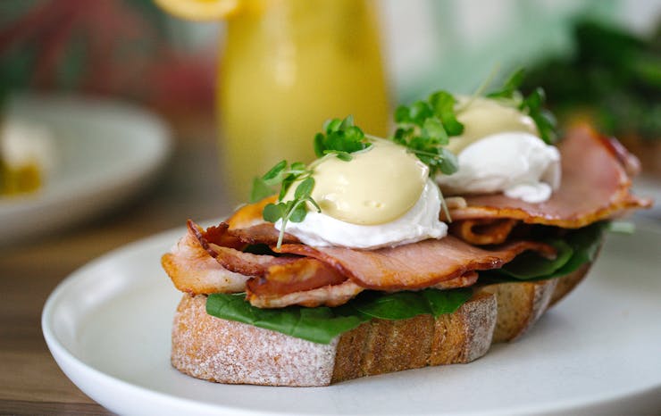 eggs benny on sourdough