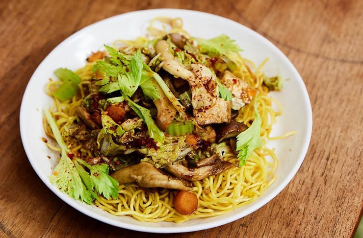 A bowl of chow mein cooked by Raph Rashid.