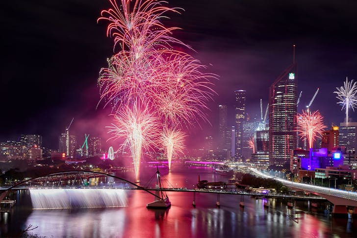 Riverfire fireworks above Brisbane's skyline