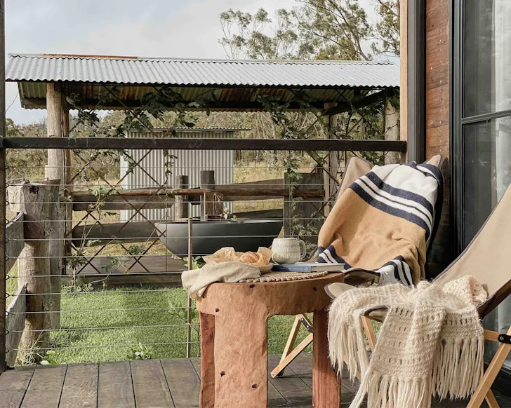 The outdoor deck at Winnow's Rise one of the best romantic getaways in Queensland
