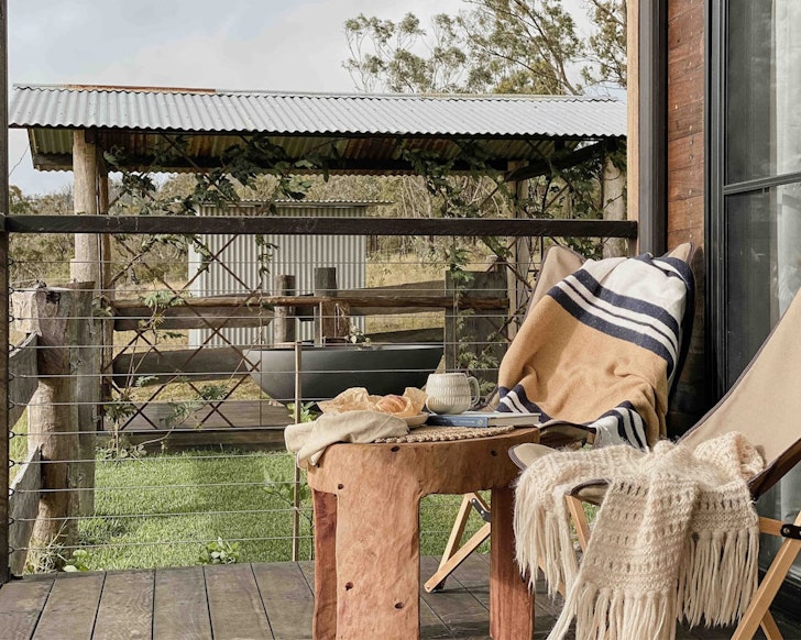 The outdoor deck at Winnow's Rise one of the best romantic getaways in Queensland