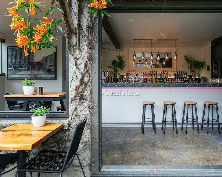 The interior at Rosanna's garden bar.