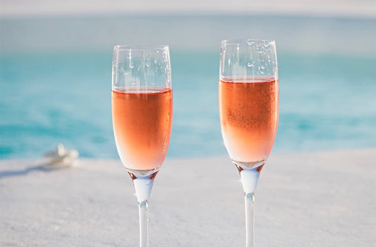 two glasses of rose
