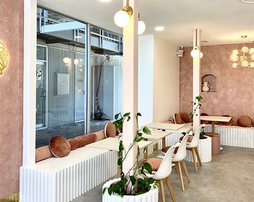the musk rose interior of a gelateria
