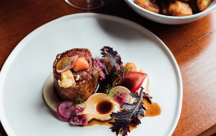 slow cooked lamb with accompaniaments