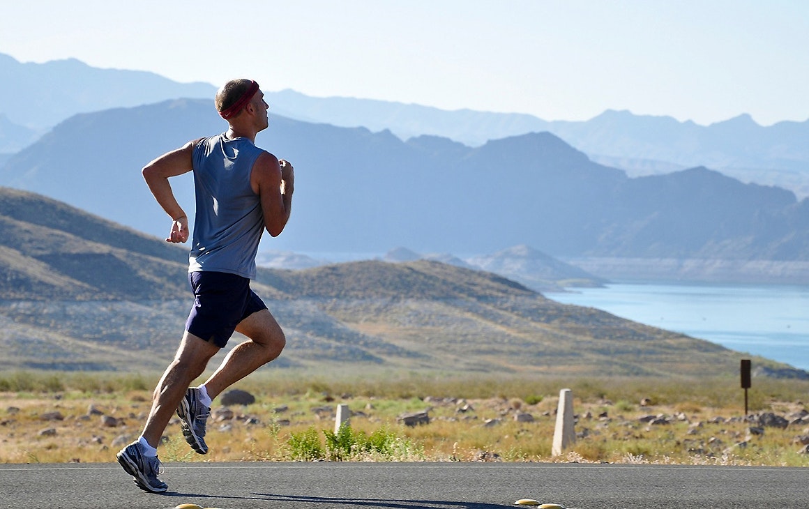 A runner hits the road