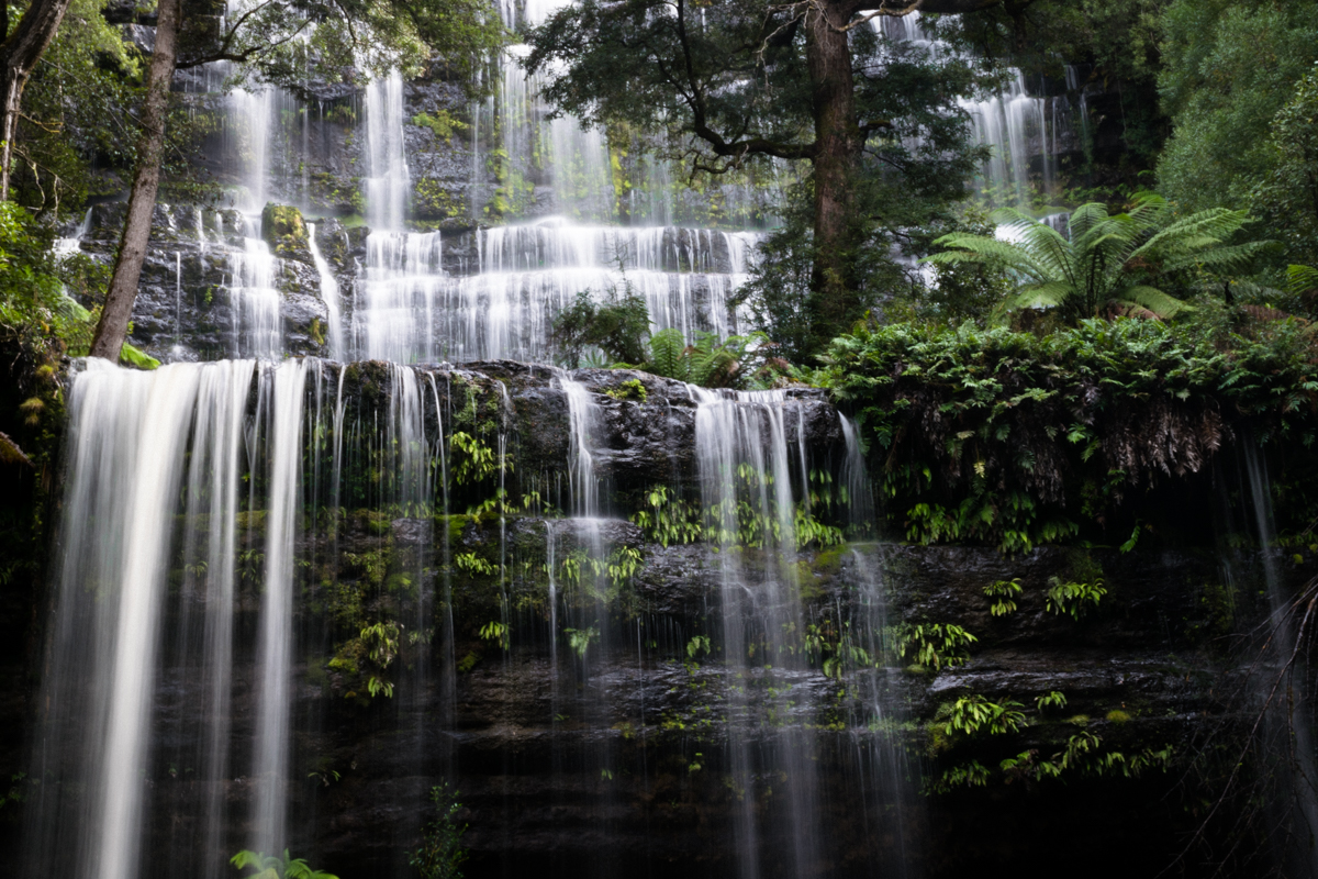 A beautiful shot of stunning Russell Falls in Tasmania.