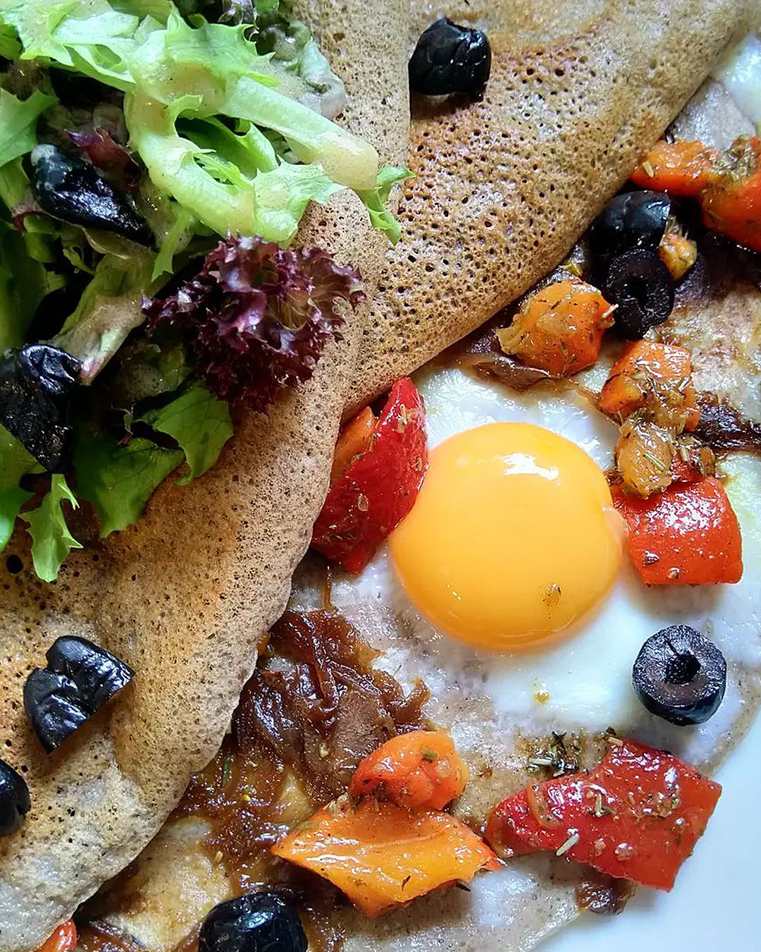 A delicious galette up close and personal from Rustic Cuisine, one of the best cafes in Nelson.