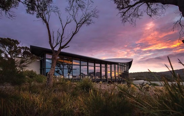The exterior of Saffire Freycinet one of the best hotels in Tasmania