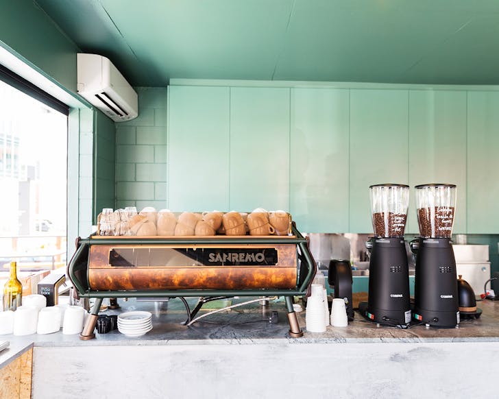 a coffee machine at the front of salt coffee, brisbane