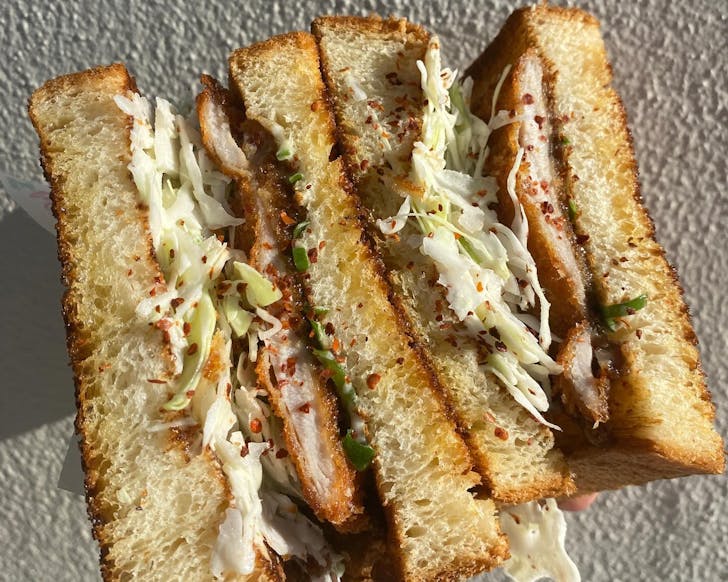 A katsu sando from Little Loaf in South Fremantle
