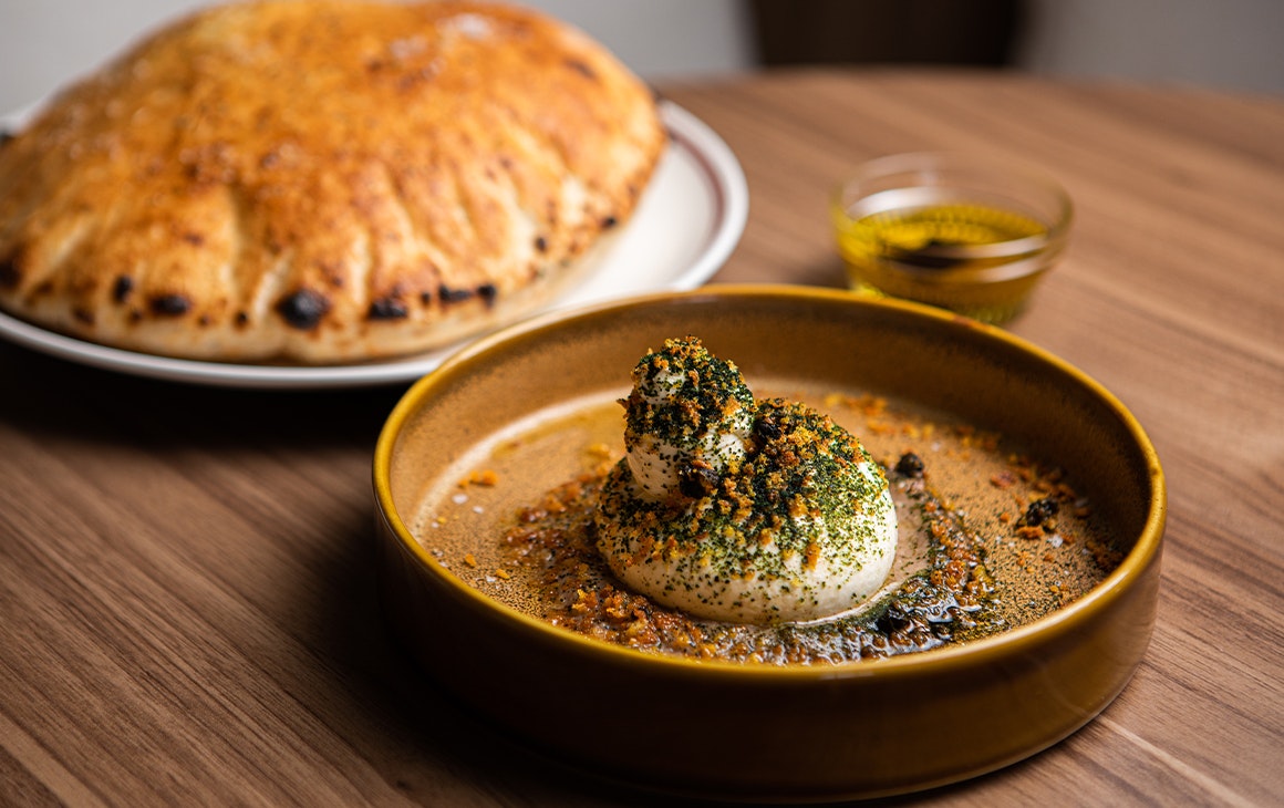 burrata with fried bread