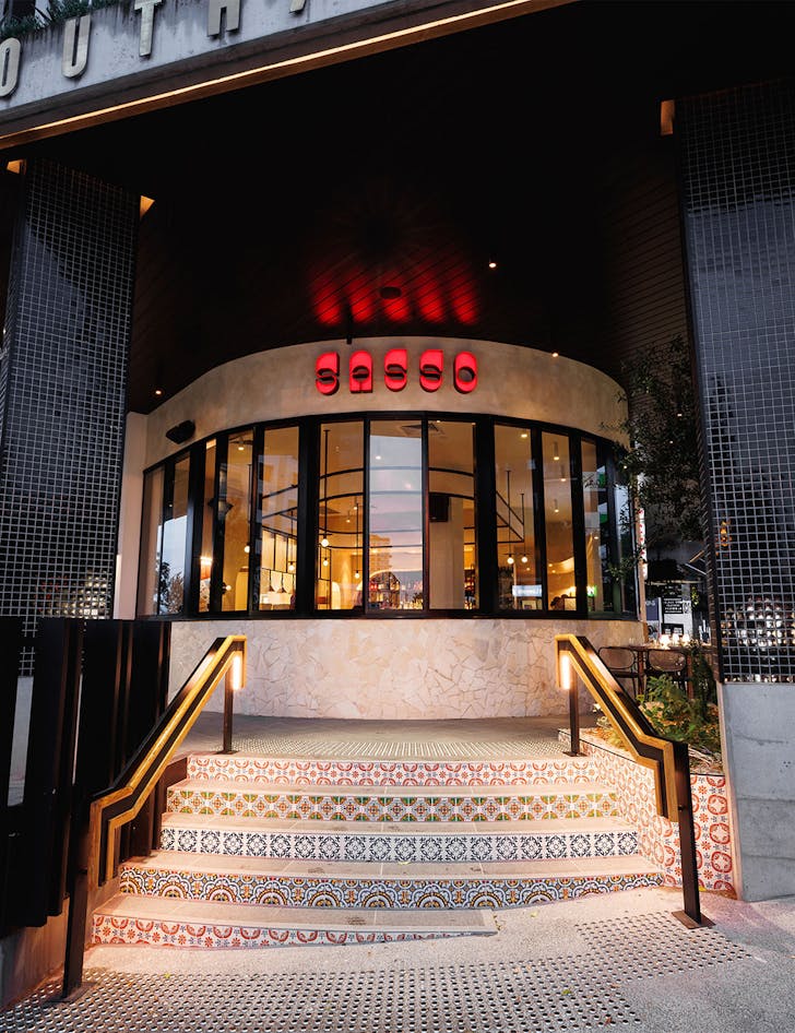 the front entrance of sasso