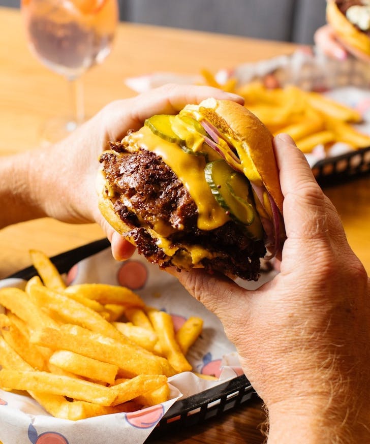 Peach Pit burger in Scarborough