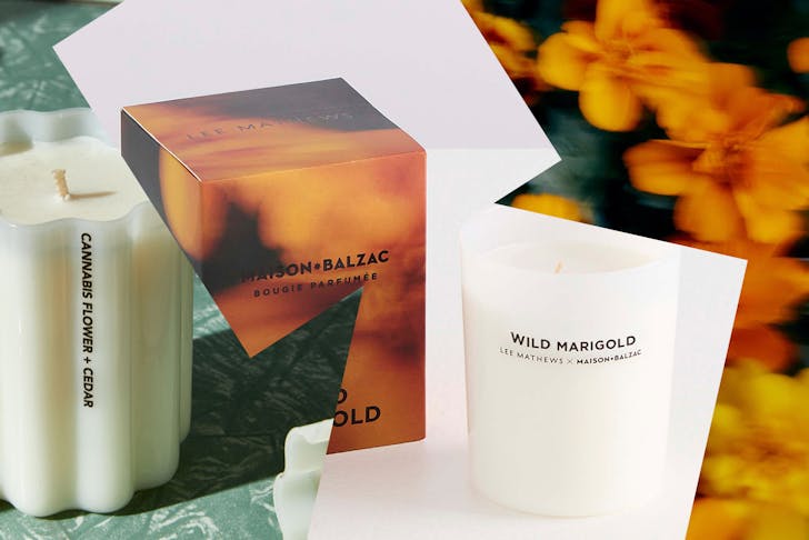 A collage of scented candles