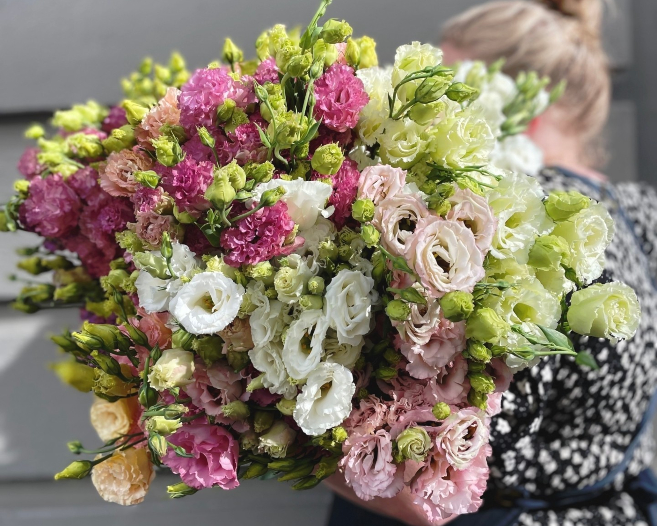 Scent Floral Boutique showcases a gorgeous and gigantic pink-and-green bouquet 