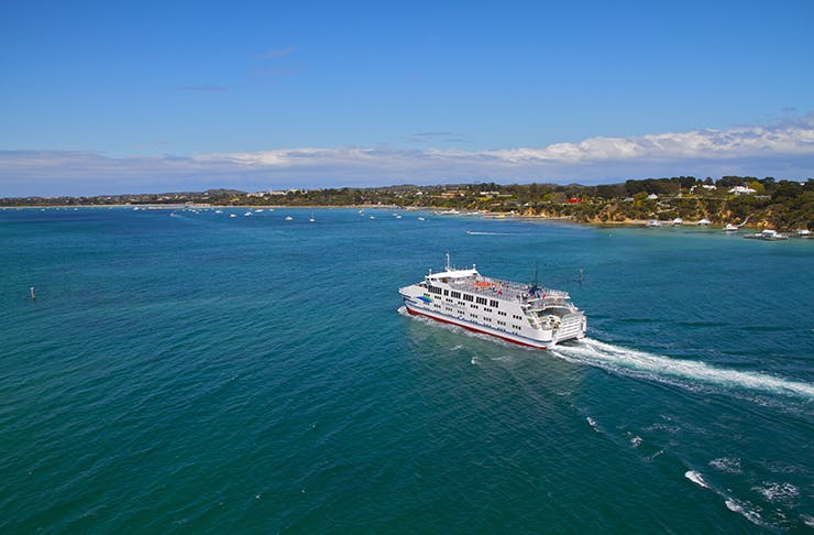 The searoad ferry sailing from Queenscliff.
