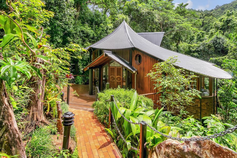 a house in the rainforest
