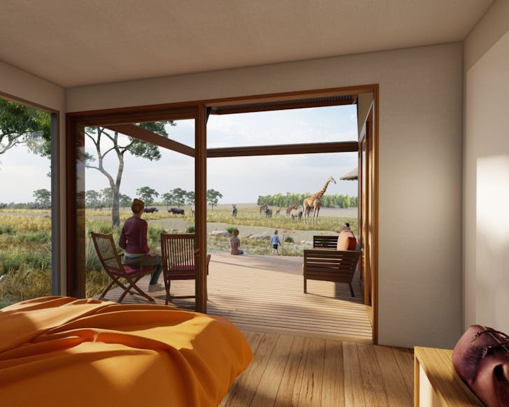 An artist's impression of a room in the serengeti resort