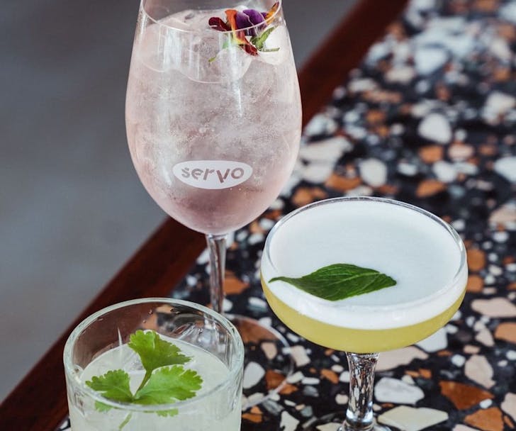 Cocktails on a table at Servo Leederville