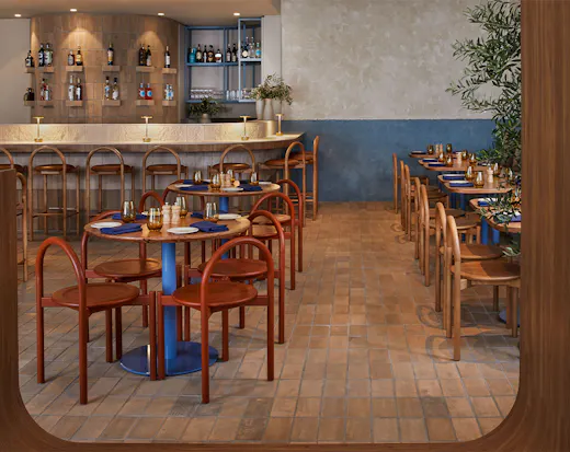 interior of a colourful restaurant