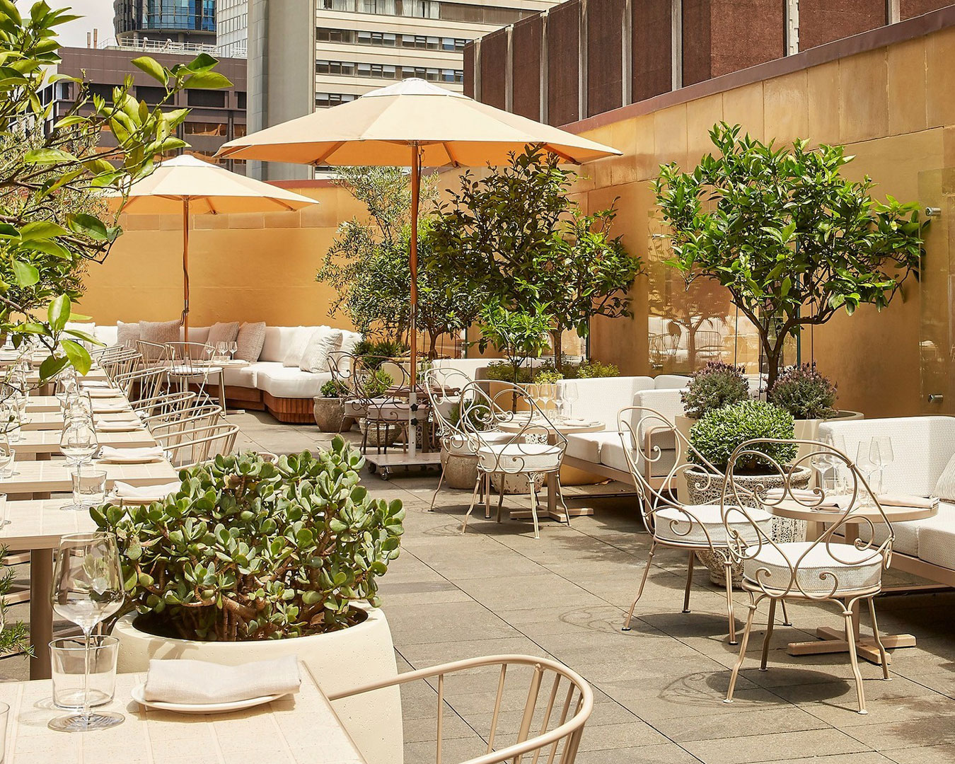 outdoor terrace seating