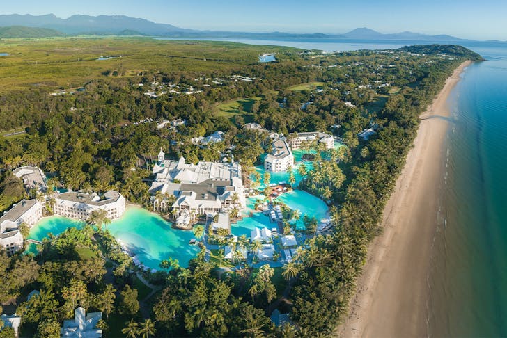 an aerial view of the lagoons at Sheraton Grand Mirage Port Douglas