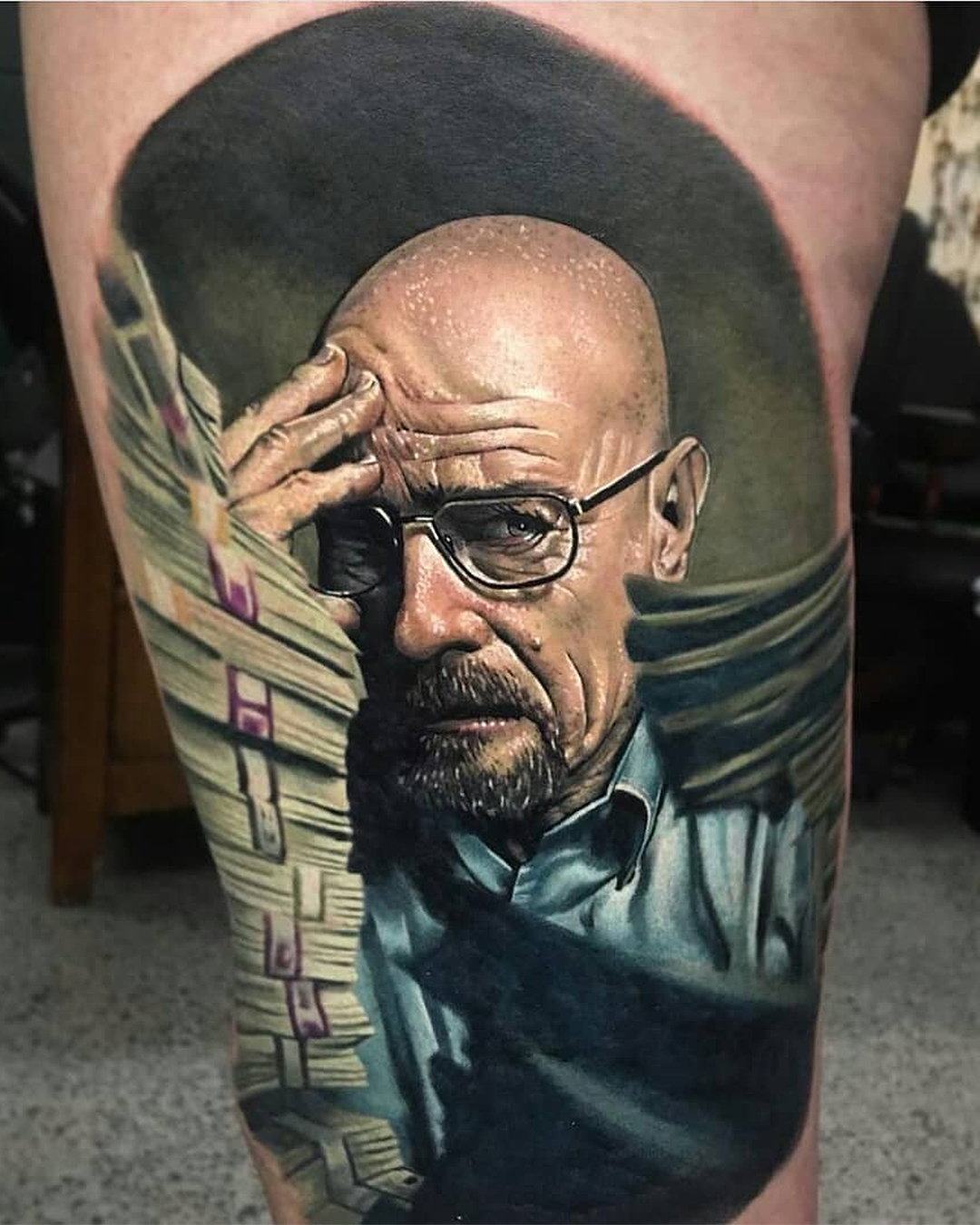 An incredibly realistic portrait of Heisenberg.