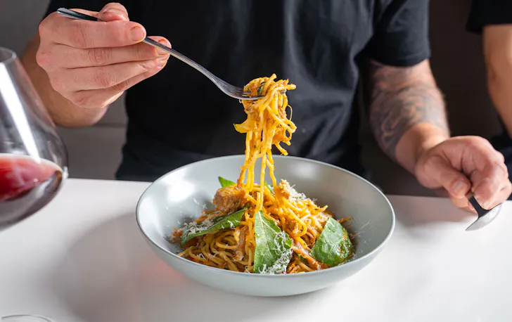 a bowl of spaghetti