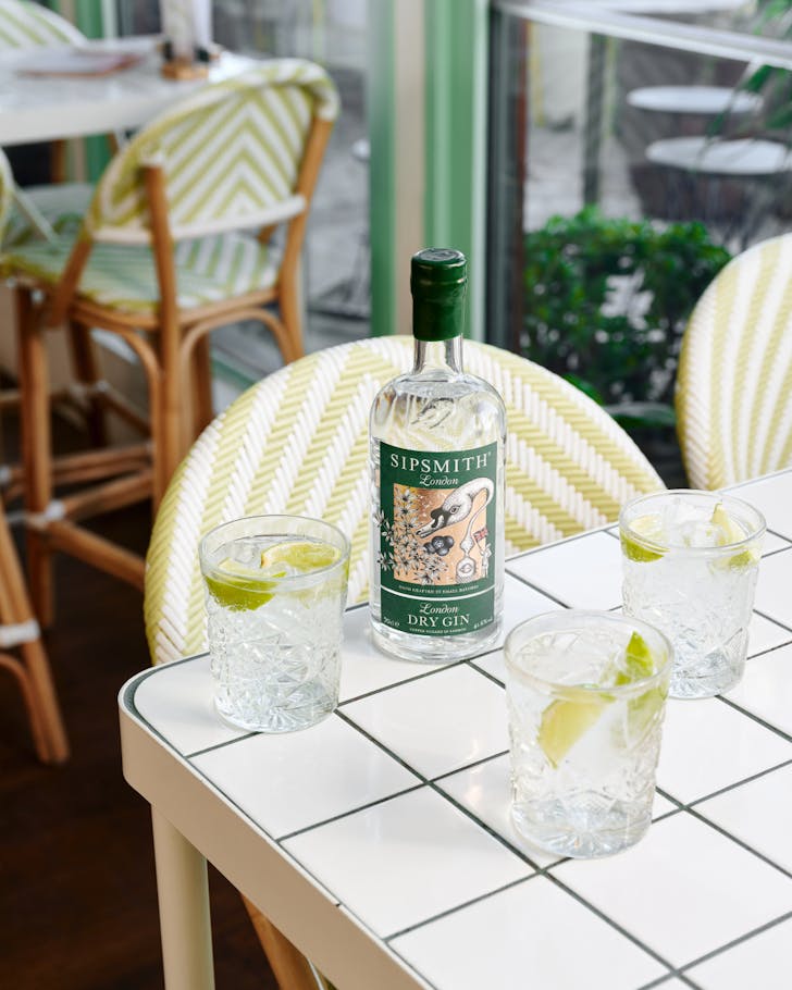 Sipsmith gin and tonic on a table at The Steyne Hotel