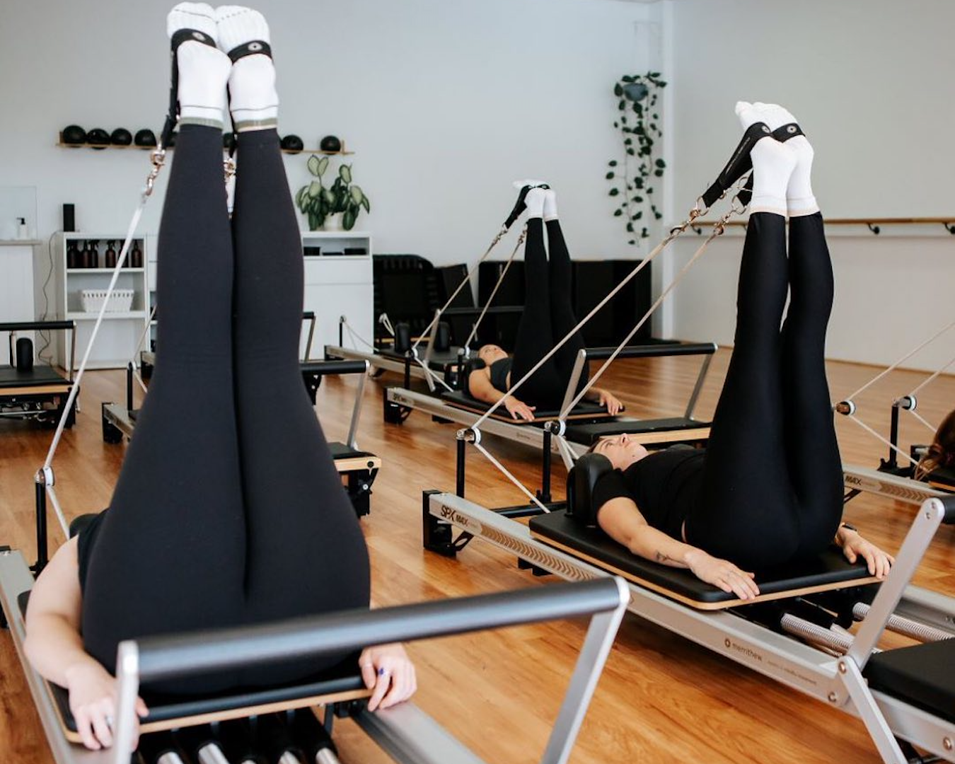 A reformer pilates class at Slow Down Studio in Margaret River