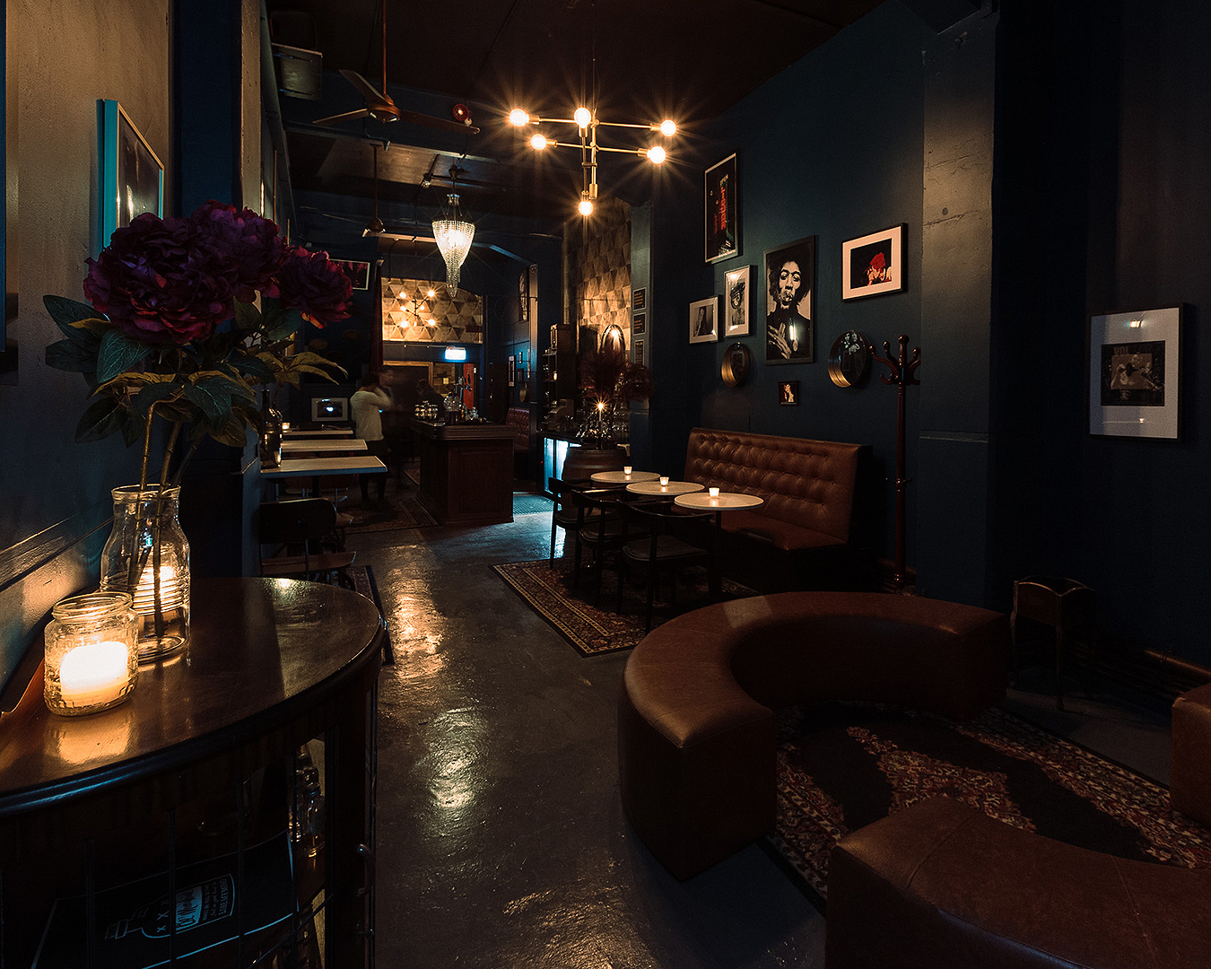 The lush interior at speakeasy bar Sly on K Road.