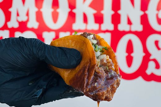 A birria taco from Smoking Gringos