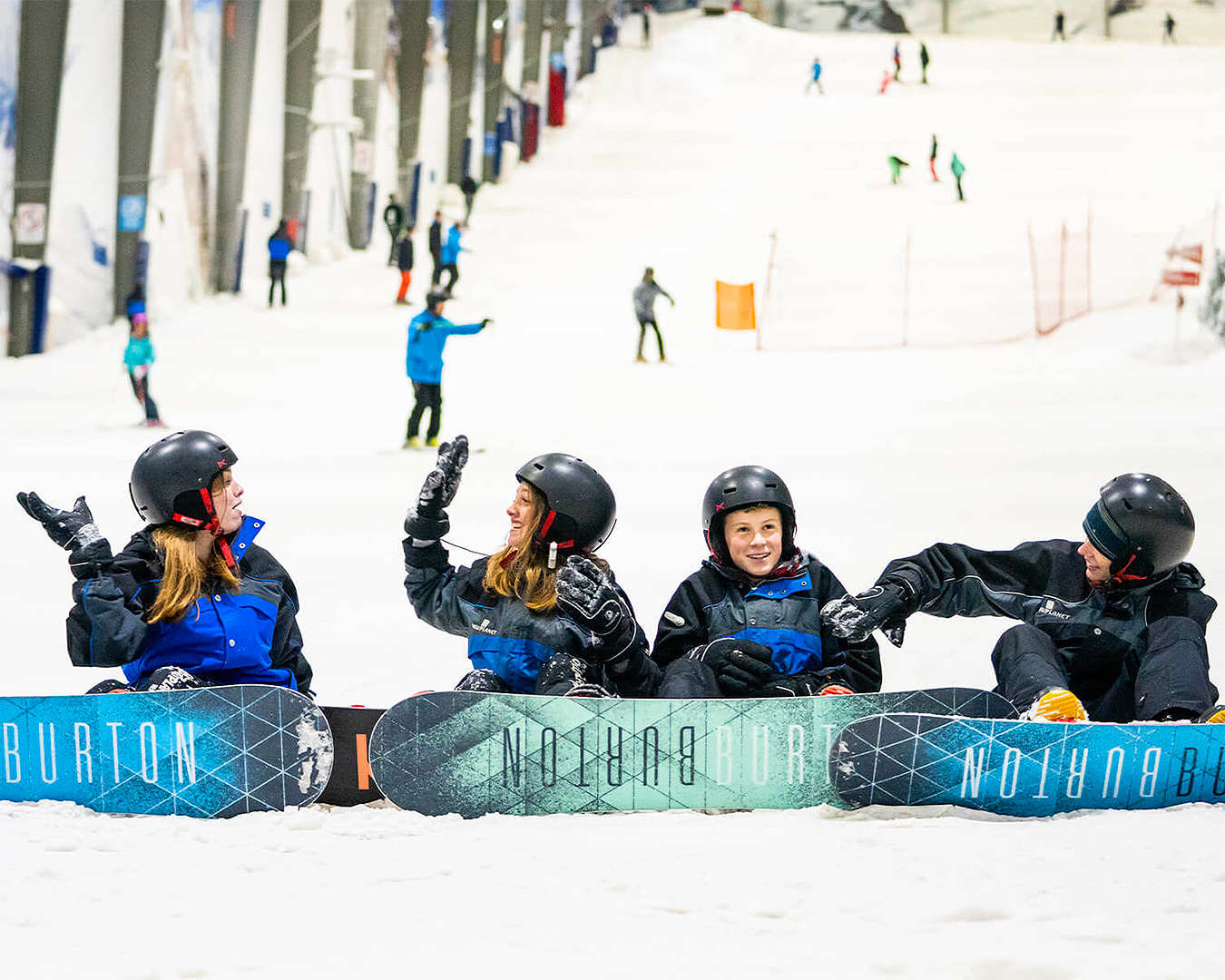 Kids enjoying their time on the slopes at Snowplanet.