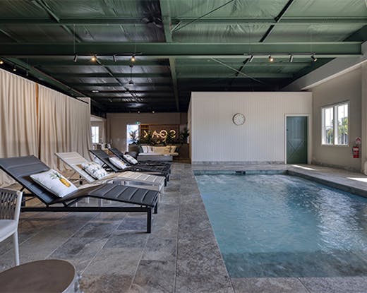 the interior of a bathhouse