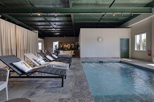 the interior of a bathhouse
