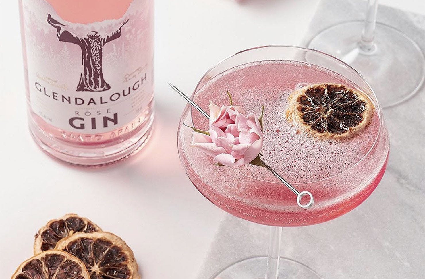A deliicous looking pink gin.